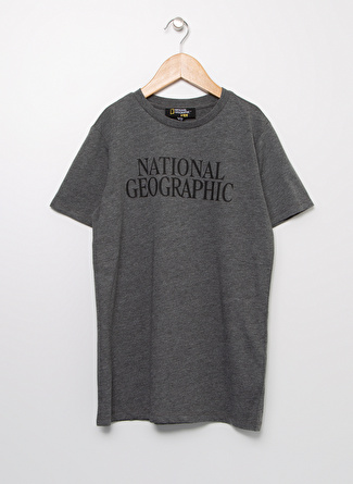 National Geographic Asgardboy Bisiklet Yaka Kısa Kollu Baskılı Antrasit Erkek Çocuk T-Shirt