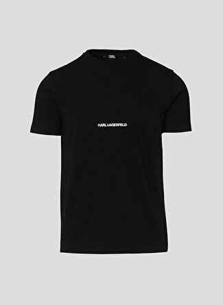 Karl Lagerfeld Kısa Kollu Logolu Siyah Unisex T-Shirt