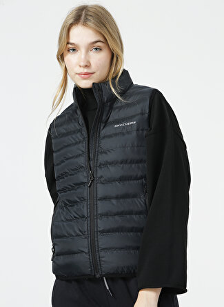 Skechers Siyah Dik Yaka Kadın Yelek S212262-001 W Essential Vest