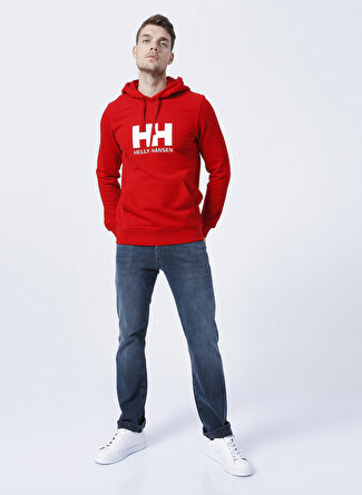 Helly Hansen Hh Hh Logo Hoodie Kapüşonlu Uzun Kollu Normal Kalıp Kırmızı Erkek Sweatshirt_1