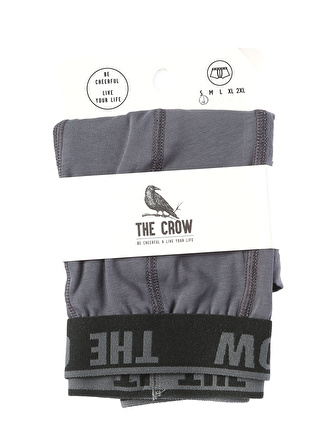 The Crow Regular Fit Düz Antrasit Erkek Boxer