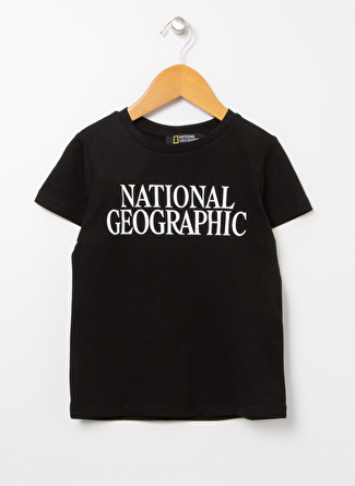 National Geographic Bisiklet Yaka Normal Kalıp Baskılı Siyah Kız Çocuk T-Shirt - ASGARDGIRL