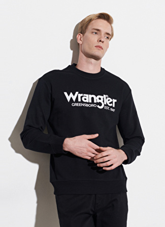 Wrangler Bisiklet Yaka Siyah Erkek Sweatshırt W212025001_Crew Neck Sweatshirt