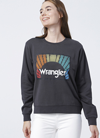 Wrangler W6z0hyxvd Bisiklet Yaka Standart Kalıp Siyah Kadın Sweatshirt