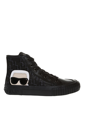 KARL LAGERFELD Siyah Kadın Sneaker KAMPUS II Karl Ikon Hi M/Grm Emboss