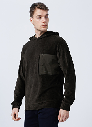 Gualtiero Manuele Giorgi Gu21mfw08116 Bisiklet Yaka Uzun Kollu Regular Fit Düz Haki Erkek Sweatshirt