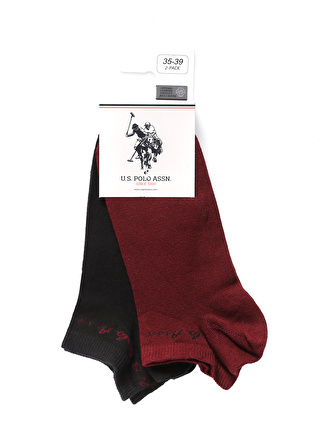 U.S. Polo Assn. Kırmızı Kadın Çorap 2`Lİ PAKET