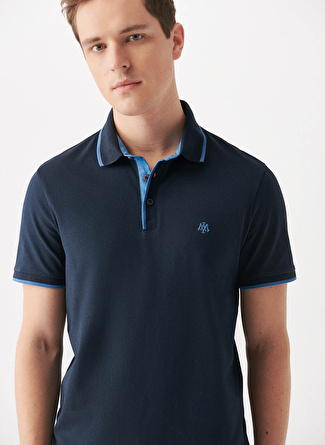 Mavi Düz Koyu Lacivert Erkek Polo T-Shirt 062373-28417 POLO Gece