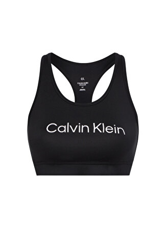 Calvin Klein 00GWS2K138BAE Yuvarlak Yaka Normal Kalıp Düz Siyah Kadın Sporcu Sütyeni