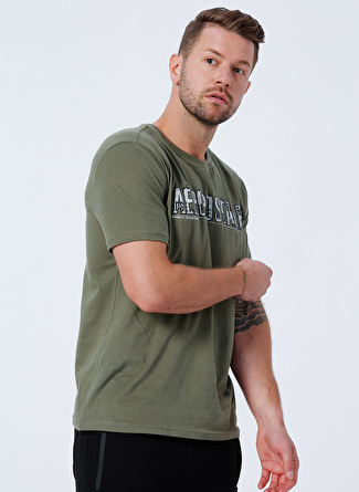 Aeropostale Bisiklet Yaka Baskılı Haki Erkek T-Shirt E-CREED_22