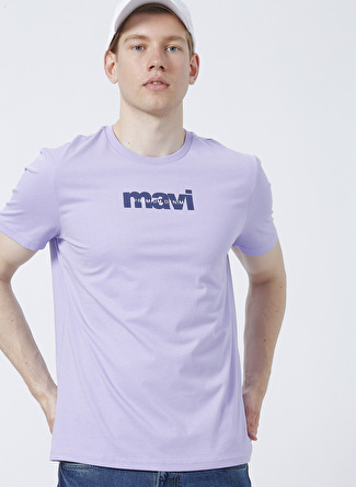 Mavi M066848-70542 Bisiklet Yaka Regular Fit Baskılı Lila Erkek T-Shirt