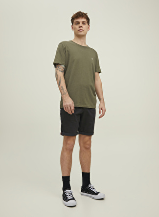 Jack & Jones Siyah Erkek Standart Fit Chino Şort 12165604_JPSTBOWIE JJSHORTS SOLID