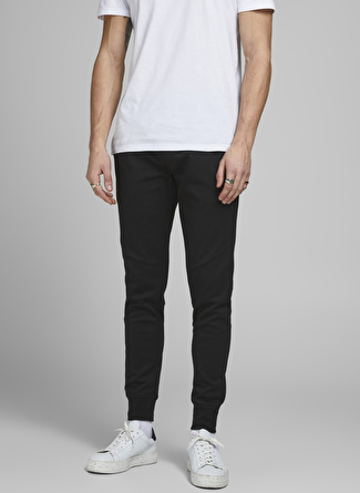 Jack & Jones 12184970_Jpstwill Jjair Sweatpants  Normal Bel Slim Fit Düz Siyah Erkek Eşofman Altı