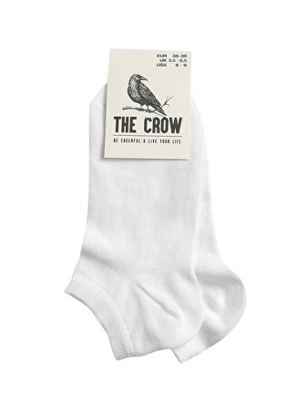 The Crow Düz Erkek Beyaz Patik Çorap - NEO