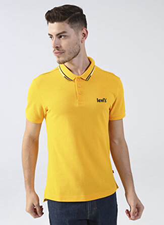 Levi's Düz Sarı Erkek Polo T-Shirt A1383-0037 SMU POLO FUSION