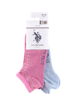 U.S. Polo Assn. Pembe Kadın Çorap 2`Lİ PAKET