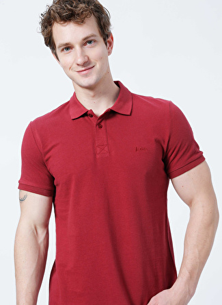 Lee Cooper Slim Fit Pike Desenli Bordo Erkek Polo T-Shirt - 224 LCM 242057 Twins