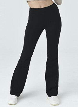 Comm-Ci Düz Siyah Kadın Pamuklu Yoga Pantolonu - Lark 1071_0