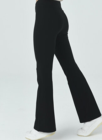 Comm-Ci Düz Siyah Kadın Pamuklu Yoga Pantolonu - Lark 1071_1