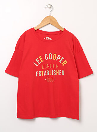 Lee Cooper Baskılı Kırmızı Erkek Çocuk T-Shirt 222 LCB 242001 FAULT KIRMIZI