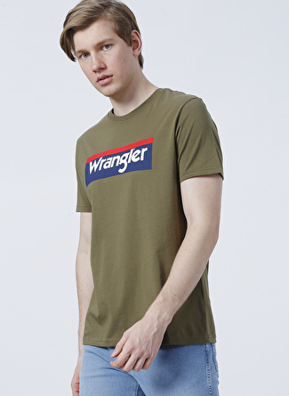 Wrangler O Yaka Baskılı Yeşil Erkek T-Shirt W7H4D3X45