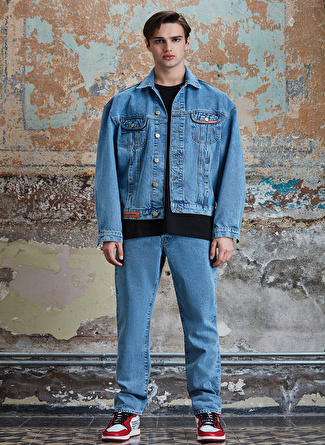 Lee X Soontobeannounced Yüksek Bel Loose Fit Açık Mavi Erkek Denim Pantolon - L906012404