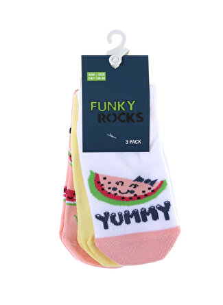 Funky Rocks Çok Renkli Kız Çocuk Patik Çorap FUNKY MELONIE
