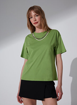 NGSTYLE Yeşil Kadın T-Shirt NGKSS22TS0038