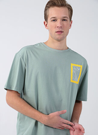 National Geographic Bisiklet Yaka Baskılı Mint Erkek T-Shirt ALDOS