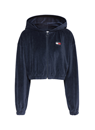 Tommy Jeans Kapüşon Yaka Mavi Kadın Sweatshırt DW0DW14354C87