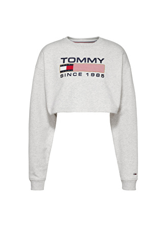 Tommy Jeans Bisiklet Yaka Gri Kadın Sweatshırt DW0DW14801PJ4