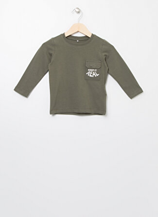 LMTD Baskılı Haki Bebek T-Shirt NMMKEAN LS TOP H A
