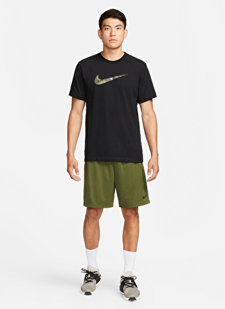 Nike Bisiklet Yaka Baskılı Siyah - Gri - Gümüş Erkek T-Shirt DR7561 010 M NK DF TEE CAMO GFX