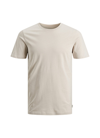 Jack & Jones Bisiklet Yaka Düz Bej Erkek T-Shirt 12156101_JJEORGANIC BASIC TEE SS O-_4