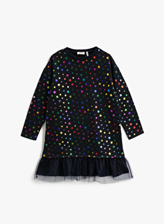 Koton Desenli Lacivert Kız Çocuk Elbise 3WKG80013AK