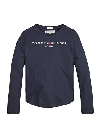 Tommy Hilfiger Düz Mavi Kız Çocuk T-Shirt ESSENTIAL TEE L/S