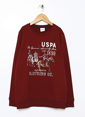 U.S. Polo Assn. Düz Erkek Çocuk Kırmızı Sweatshırt NOLOW