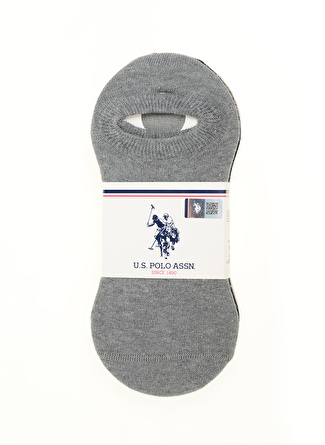 U.S. Polo Assn. Gri Melanj Kadın Çorap 5`Lİ PAKET