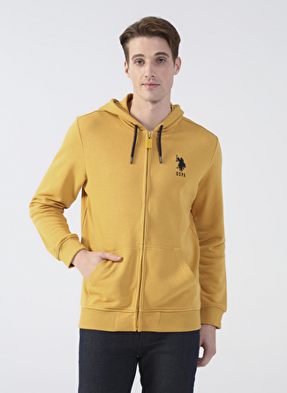 U.S. Polo Assn. Kapüşon Yaka Sarı Erkek Sweatshırt GARMANSK022