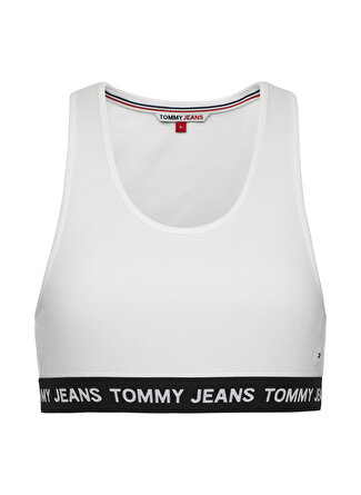 TOMMY JEANS Bisiklet Yaka Beyaz Kadın T-Shirt DW0DW12945YBR
