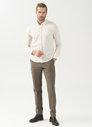 Beymen Business Normal Bel Dar Paça Slim Fit Kahve Erkek Pantolon 4B0123100033