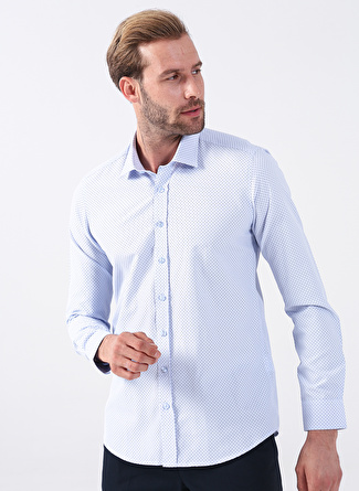 Altınyıldız Classics Slim Fit Mavi - Lacivert Erkek Klasik Gömlek 4A2023100143