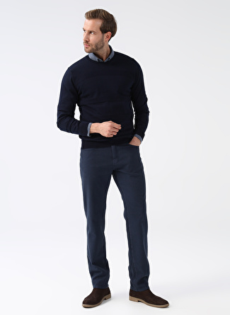 Privé Normal Bel Dar Paça Slim Fit İndigo Erkek Pantolon 4BX012310003