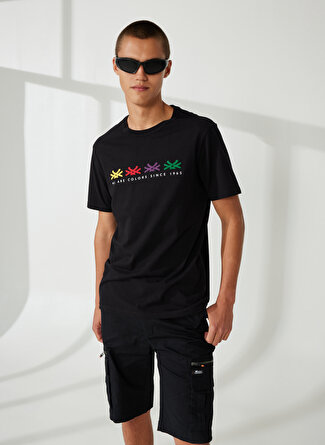 Benetton Bisiklet Yaka Siyah Erkek T-Shirt 122A3I1XU100A