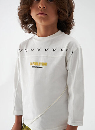 Nebbati Düz Ekru Erkek Çocuk T-Shirt 22FW0NB3505