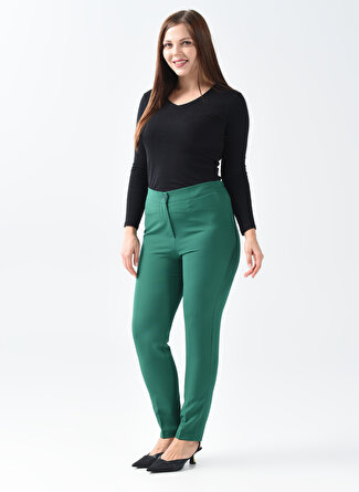 Selen Normal Bel Standart Yeşil Kadın Pantolon 22KSL5938