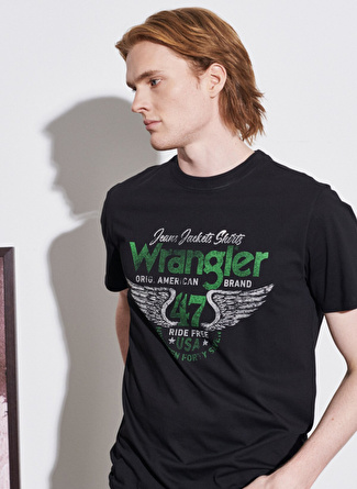 Wrangler Siyah Erkek T-Shirt W70PD3100 Tshirt