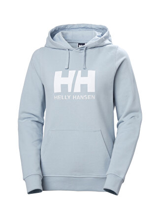 Helly Hansen Mavi - Buz Kadın Kapüşonlu Sweatshirt HHA.33978_W HH LOGO HOODIE