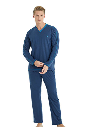 Blackspade Mavi Melanj Erkek Pijama Takımı 30920