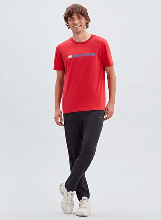 Skechers Yuvarlak Yaka Düz Kırmızı Erkek T-Shirt S212956-600-AM Big Logo T-Shirt